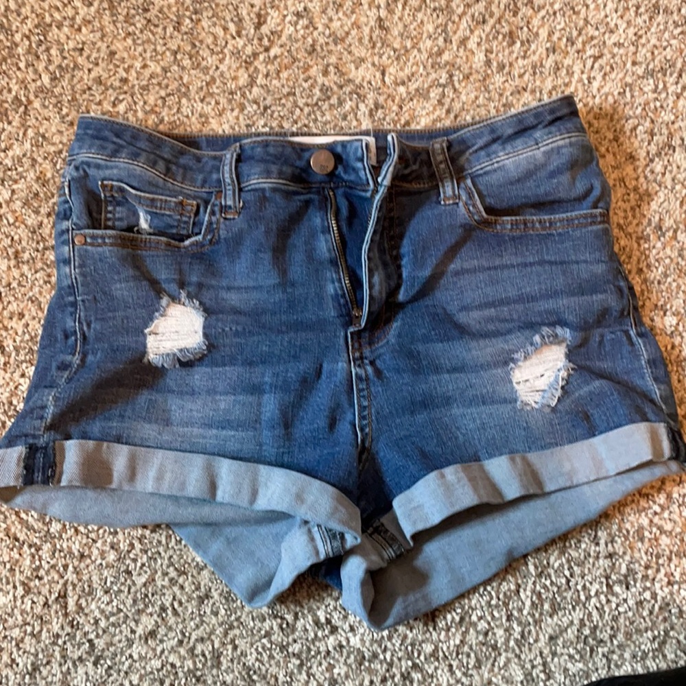 blue jean shorts